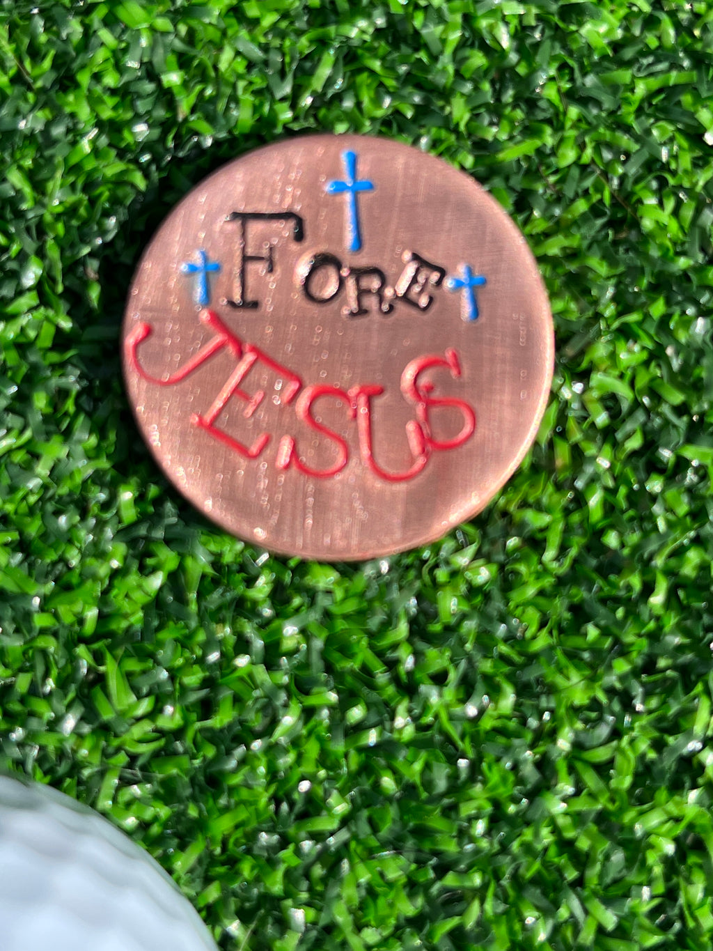 TI craft fair - Stamped Copper ball marker