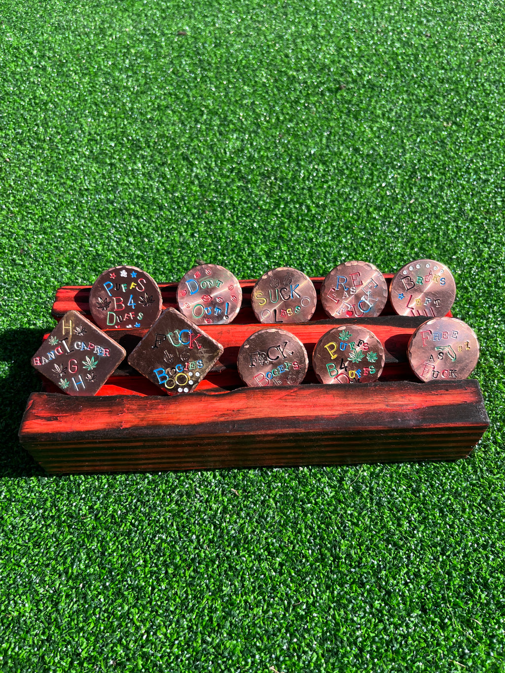 TI craft fair - Stamped Copper ball marker