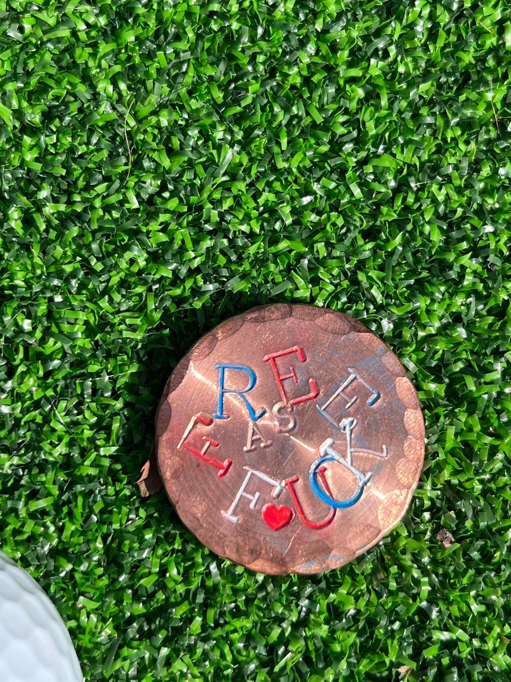TI craft fair - Stamped Copper ball marker