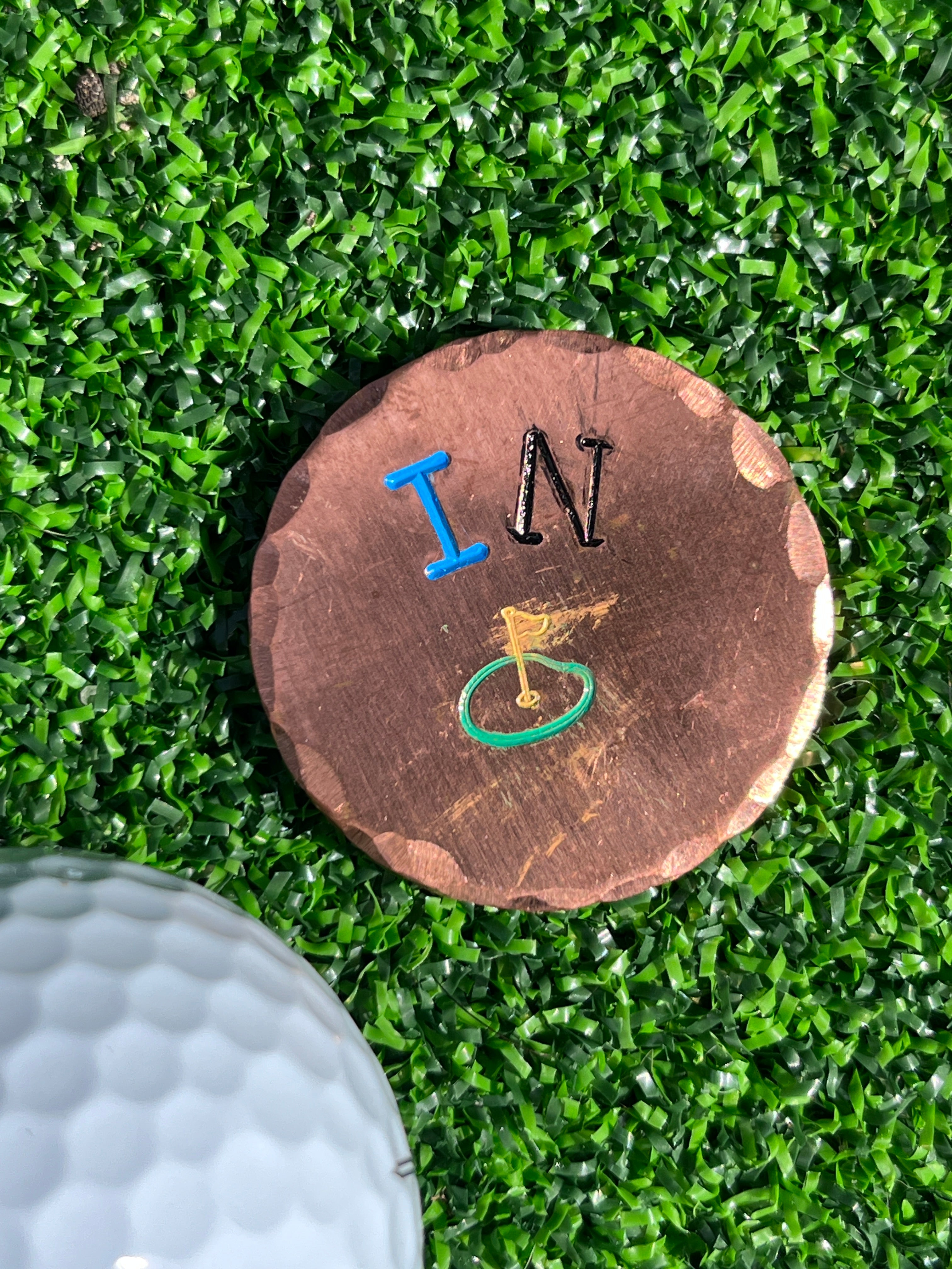 TI craft fair - Stamped Copper ball marker