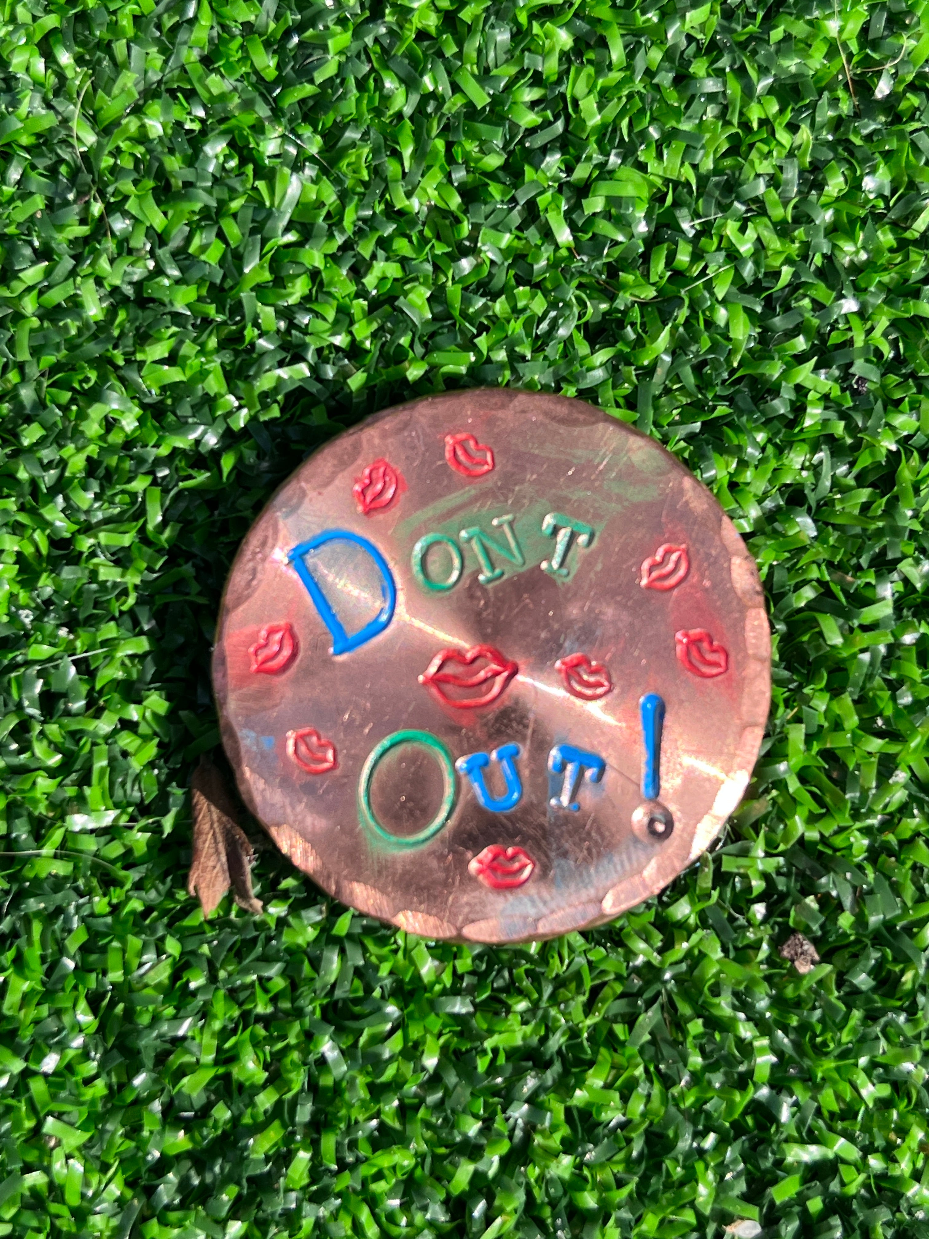 TI craft fair - Stamped Copper ball marker