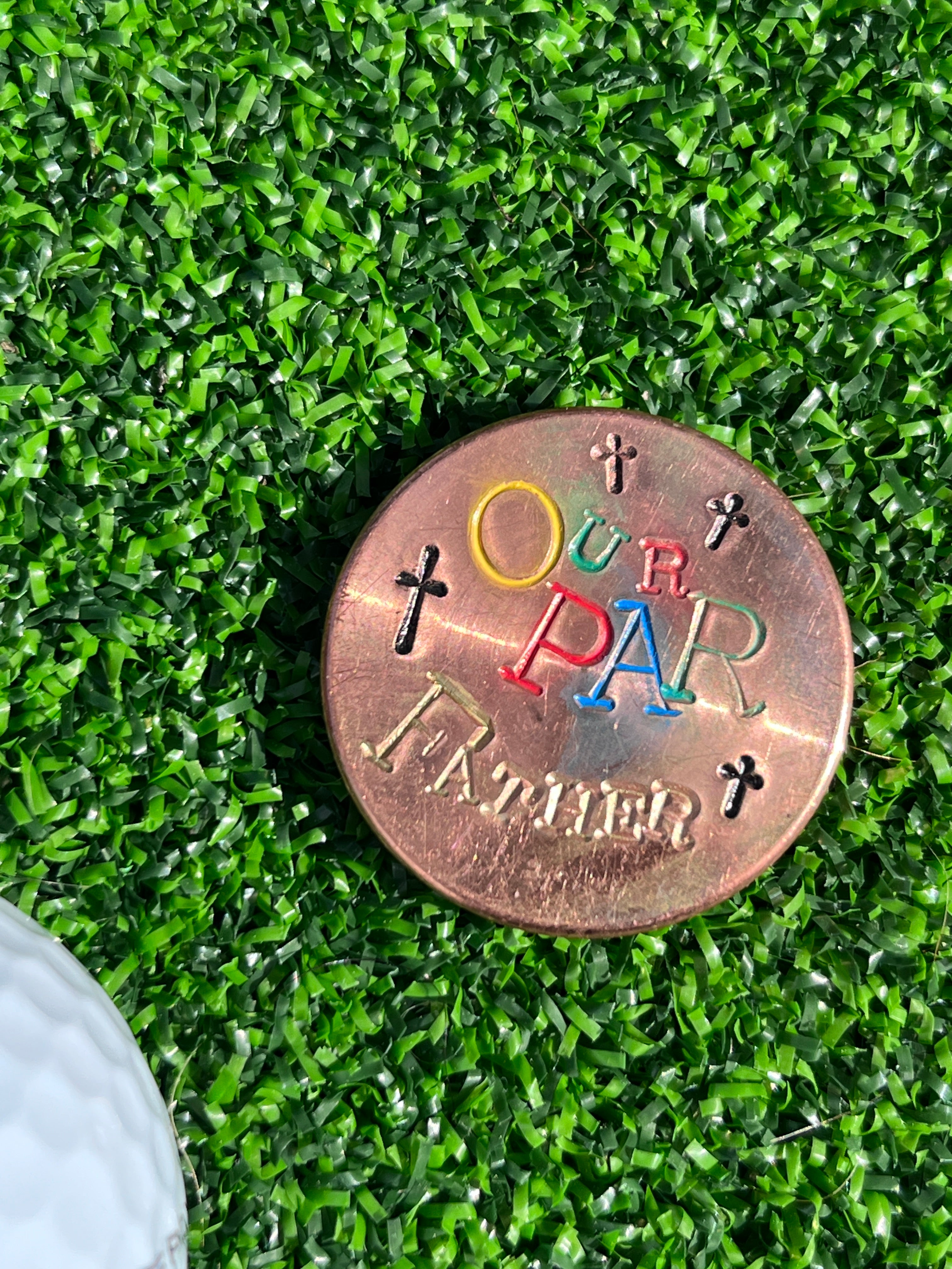 TI craft fair - Stamped Copper ball marker