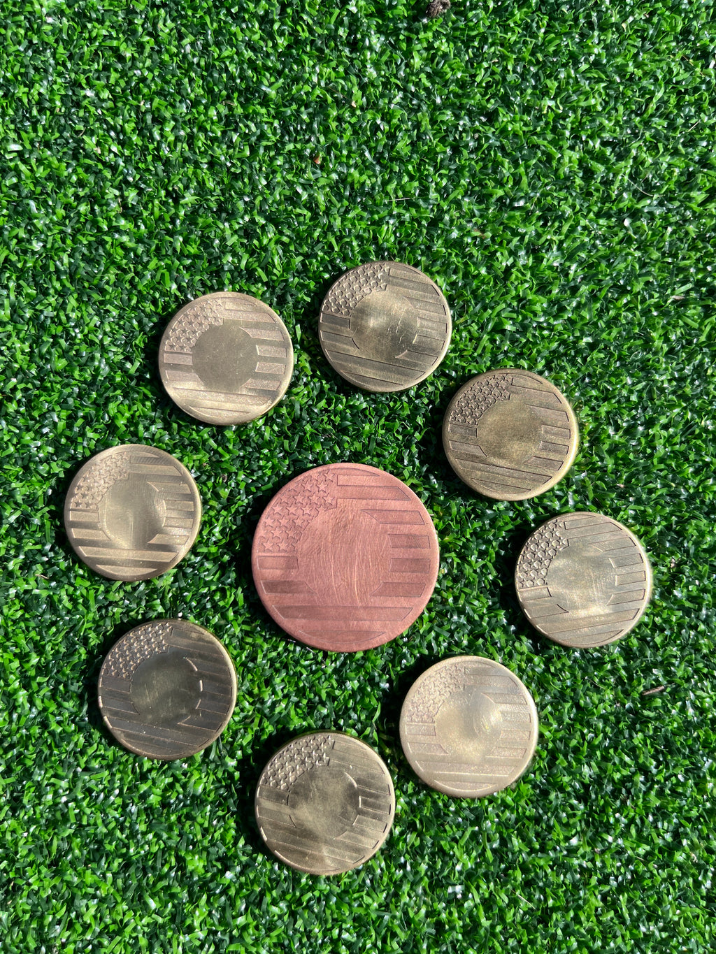 TI craft fair - Flag small brass markers