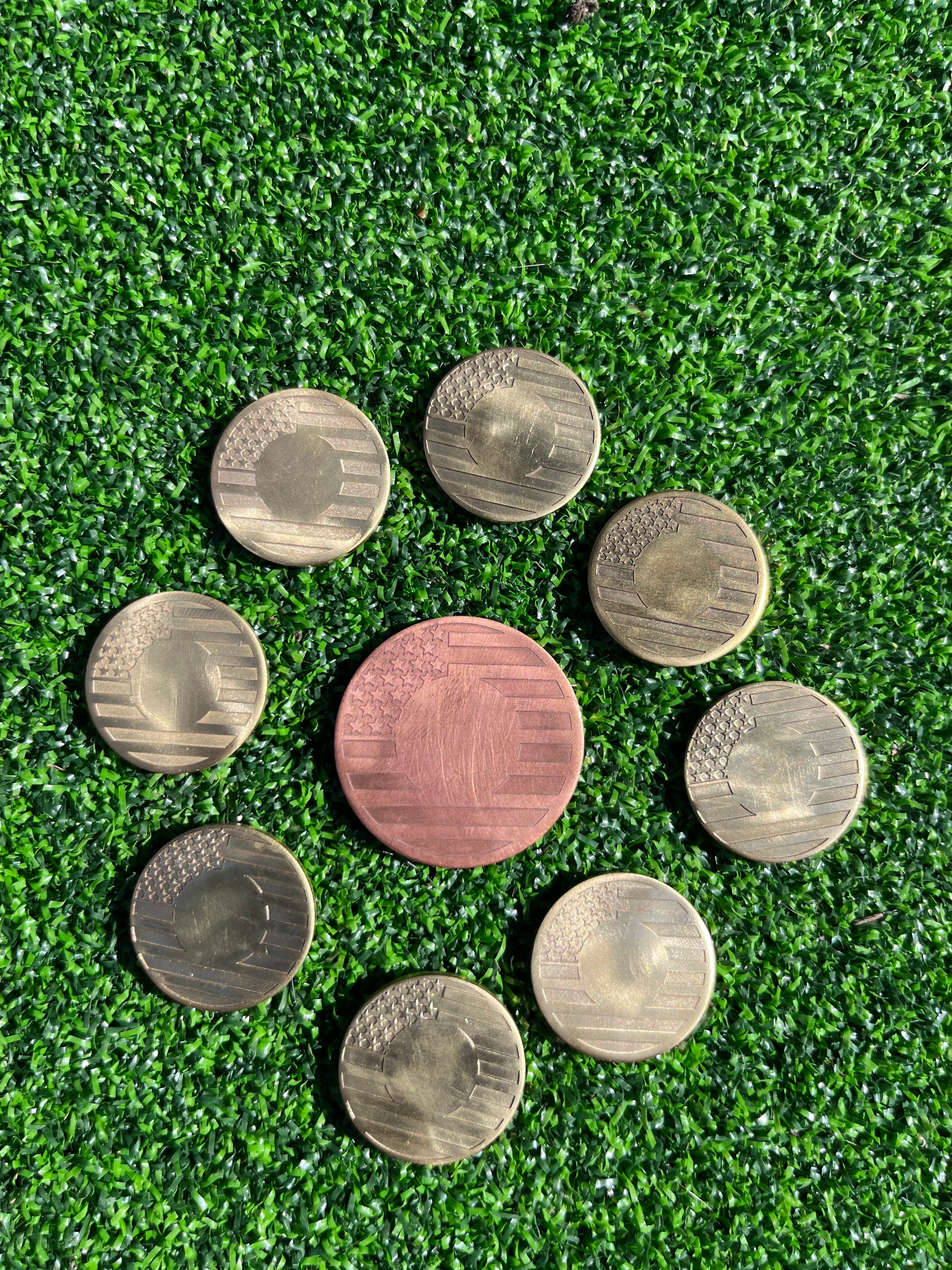 TI craft fair - Flag small brass markers