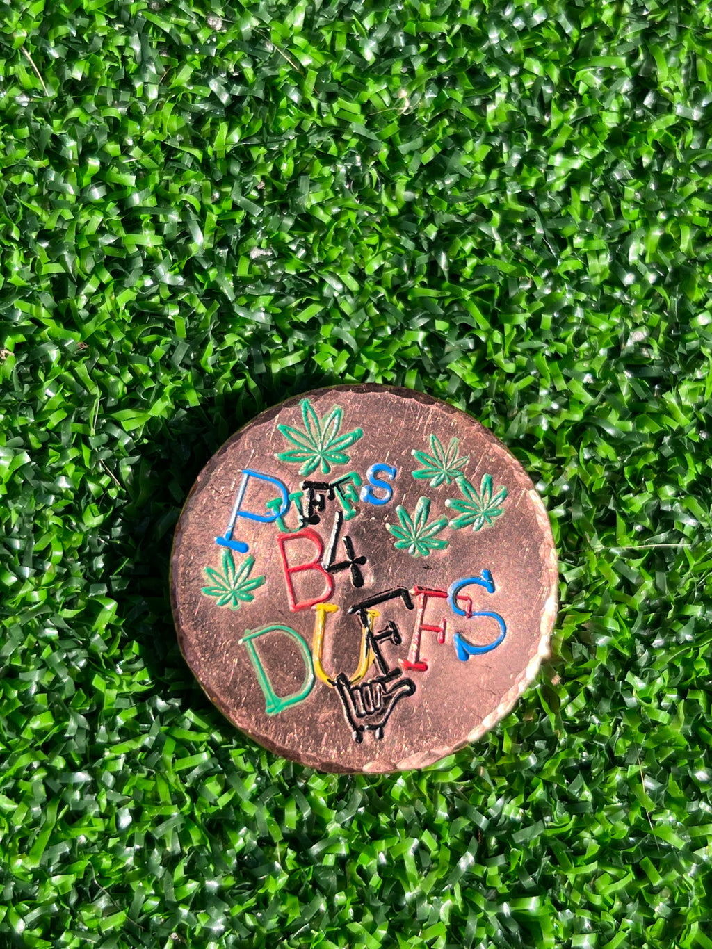 TI craft fair - Stamped Copper ball marker