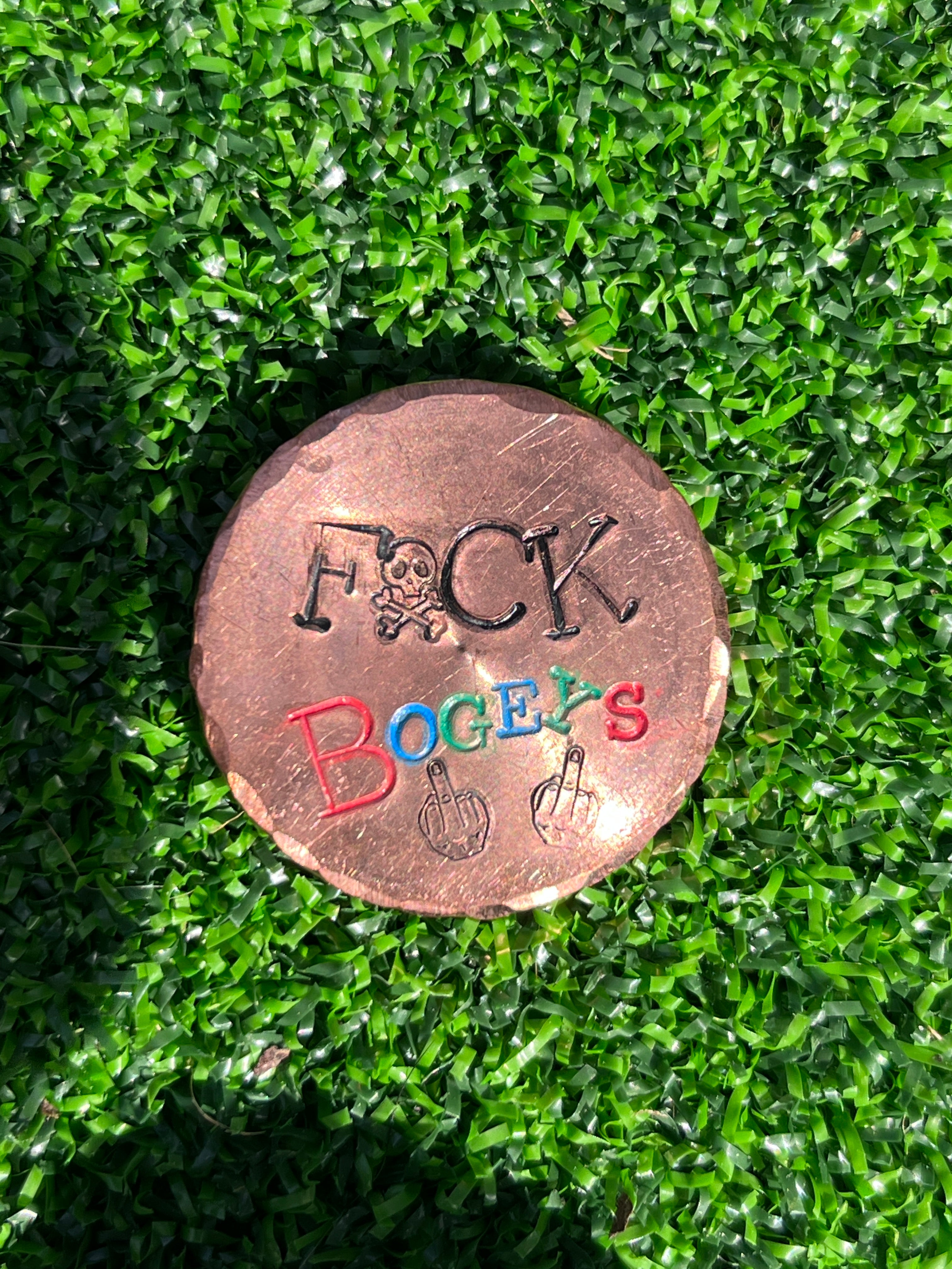 TI craft fair - Stamped Copper ball marker