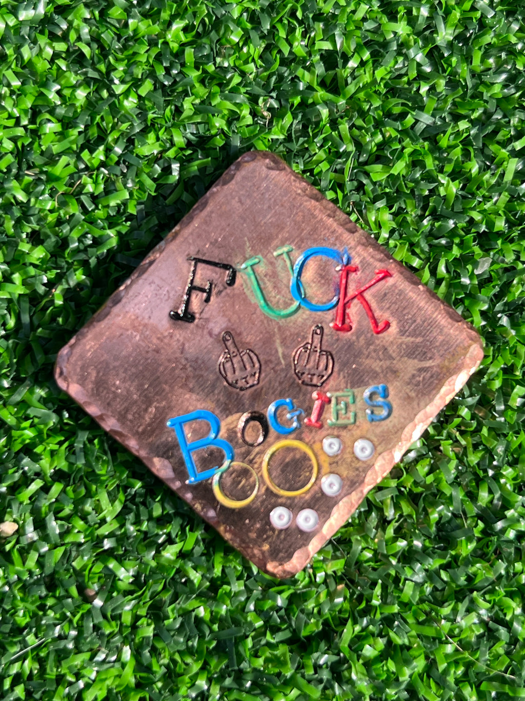 TI craft fair - Stamped Copper ball marker