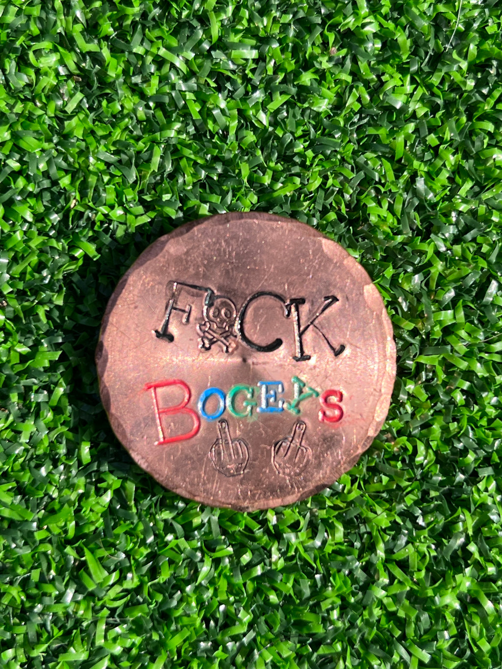 TI craft fair - Stamped Copper ball marker