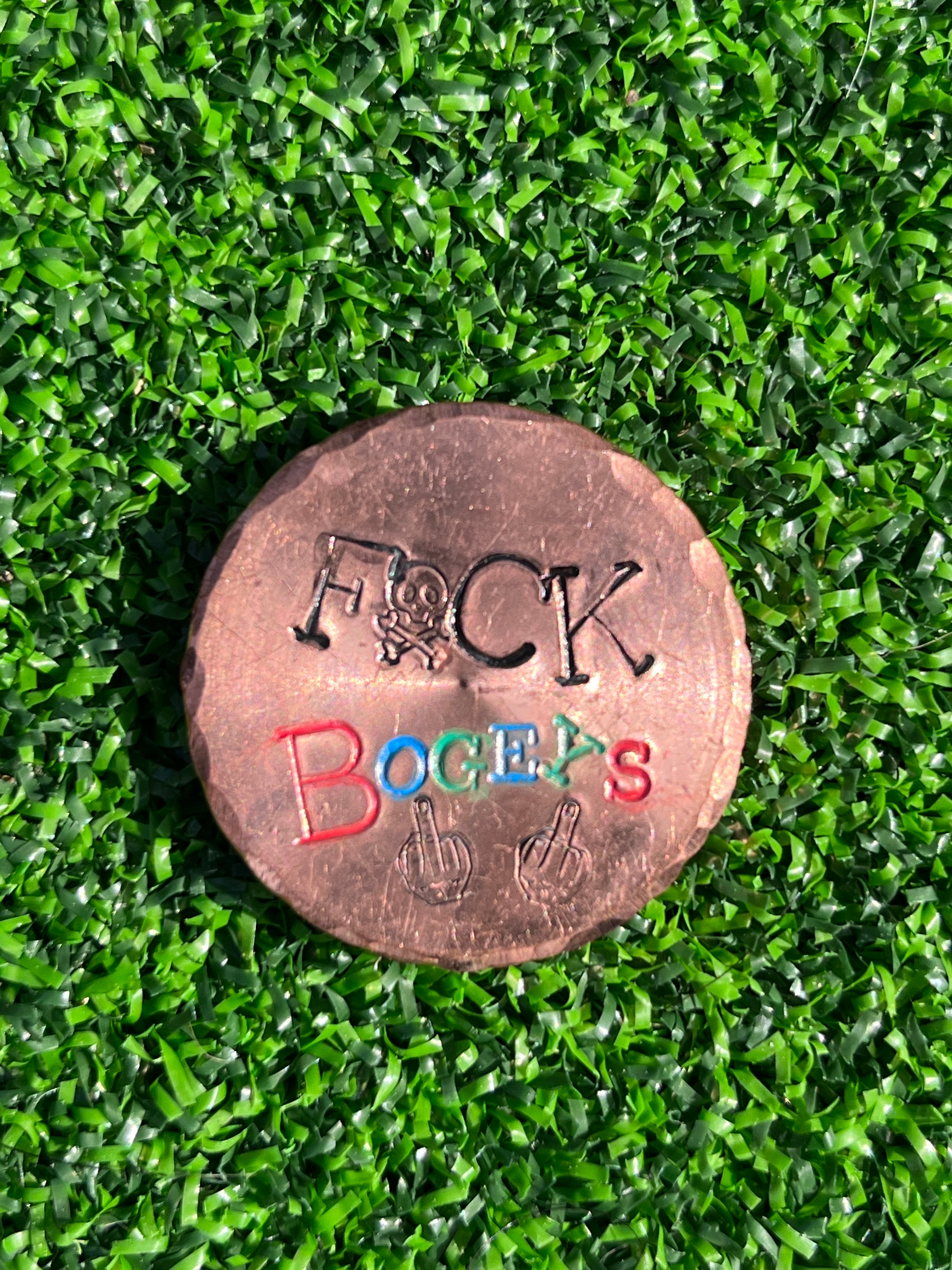 TI craft fair - Stamped Copper ball marker