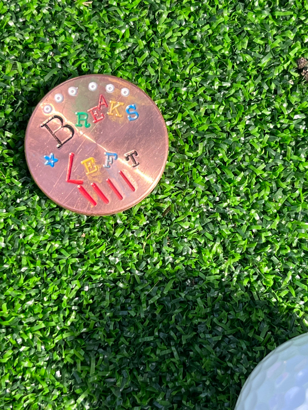 TI craft fair - Stamped Copper ball marker