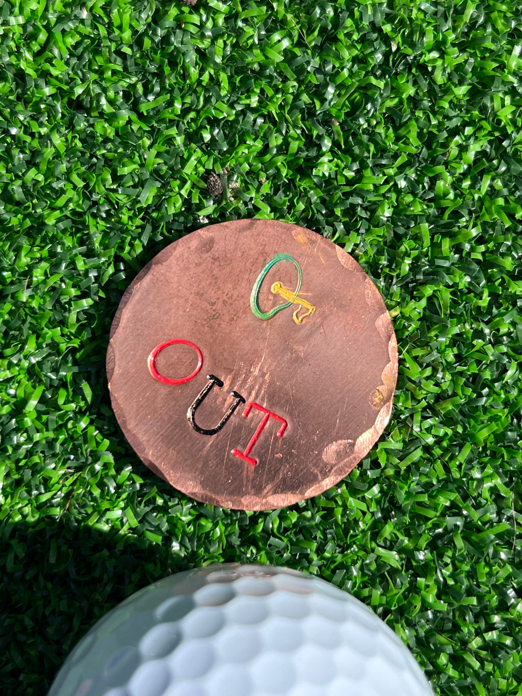 TI craft fair - Stamped Copper ball marker