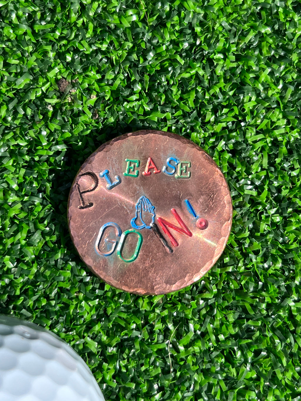 TI craft fair - Stamped Copper ball marker