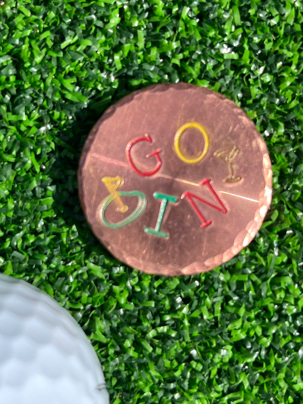TI craft fair - Stamped Copper ball marker