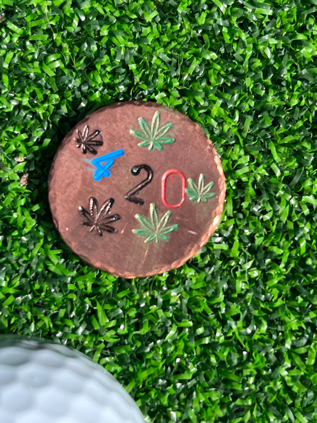 TI craft fair - Stamped Copper ball marker