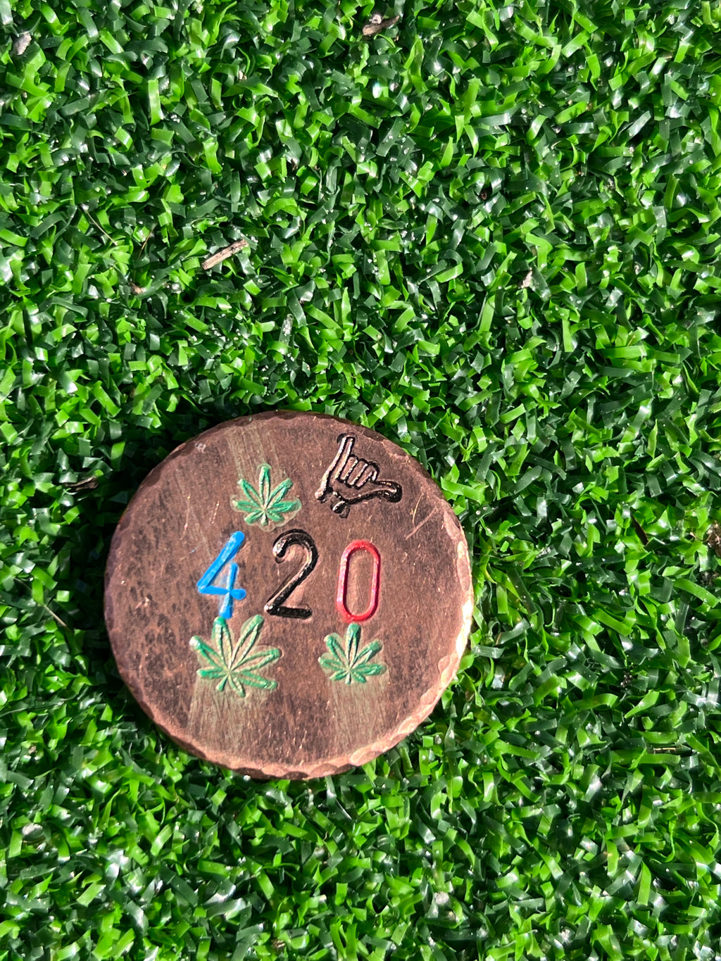 420 Leaves - Hammered Copper thin & quarter sized