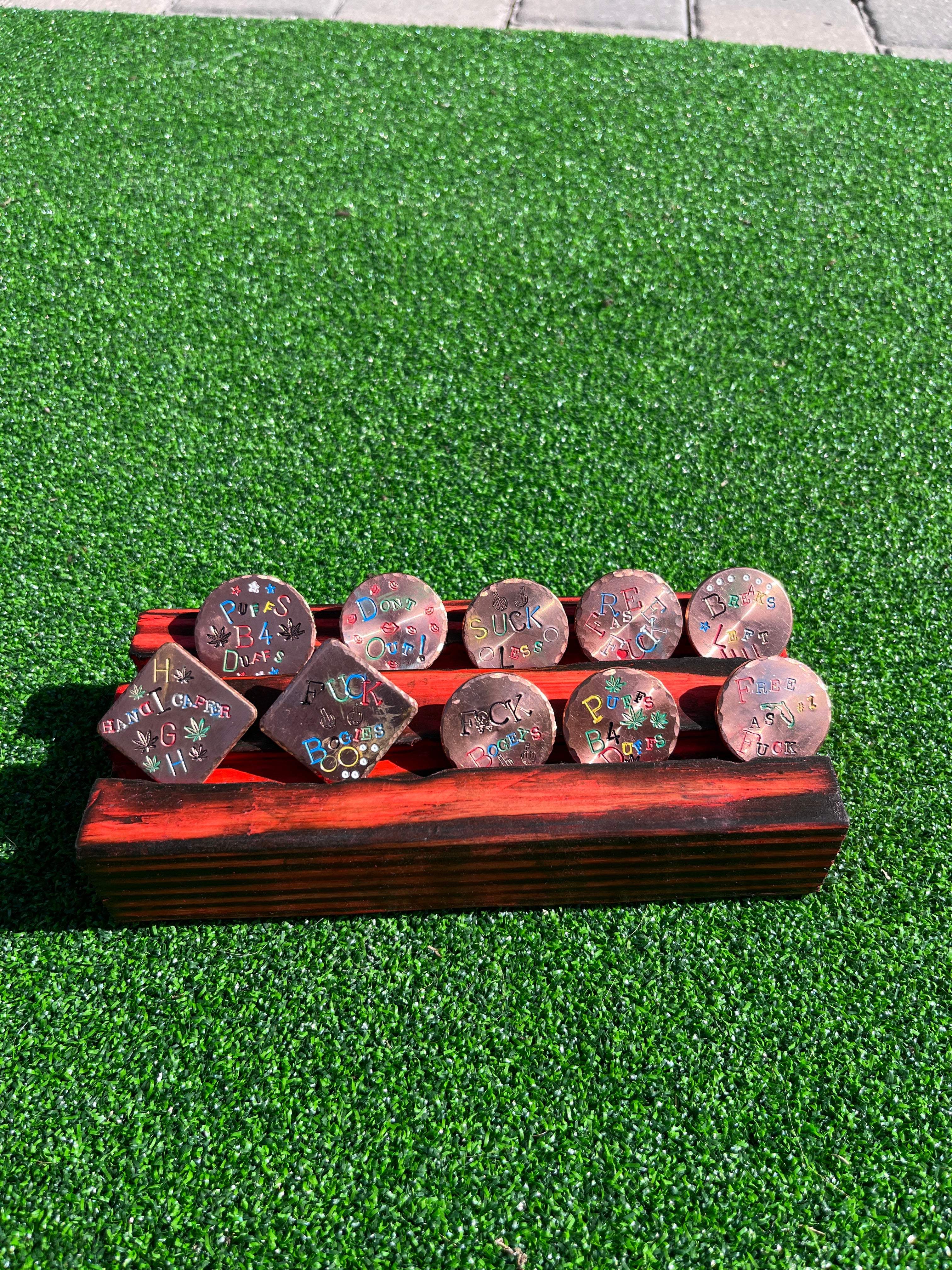 TI craft fair - Stamped Copper ball marker