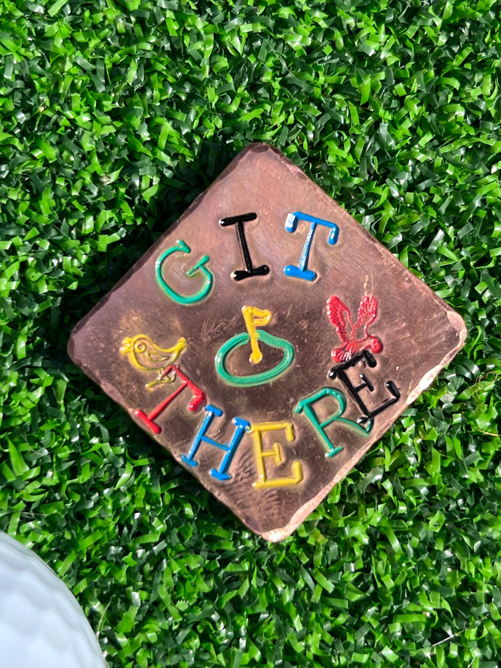 TI craft fair - Stamped Copper ball marker