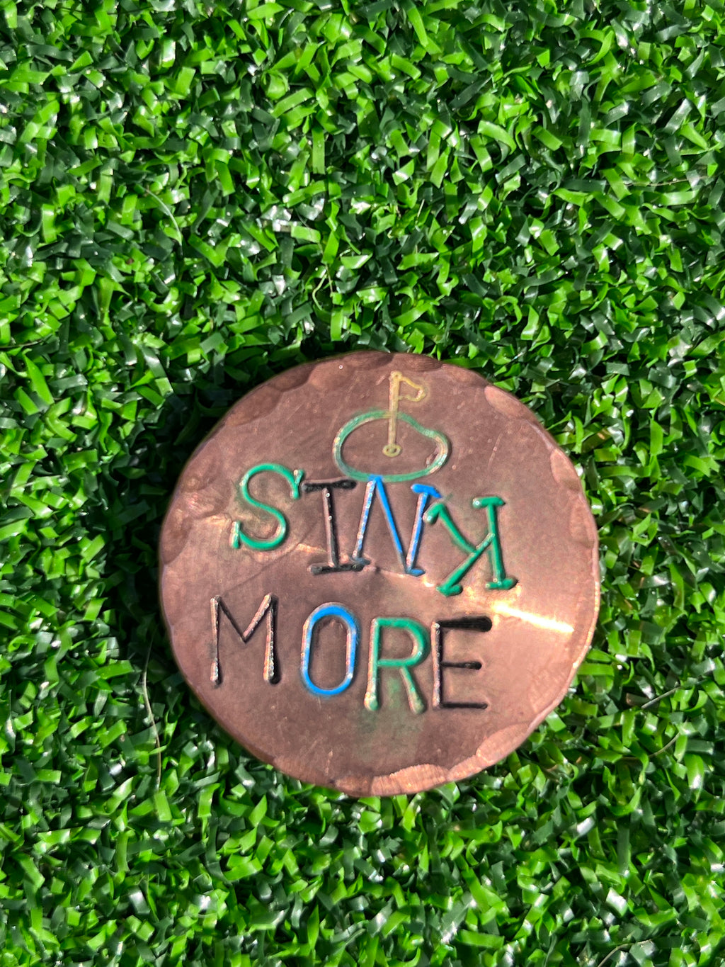 TI craft fair - Stamped Copper ball marker