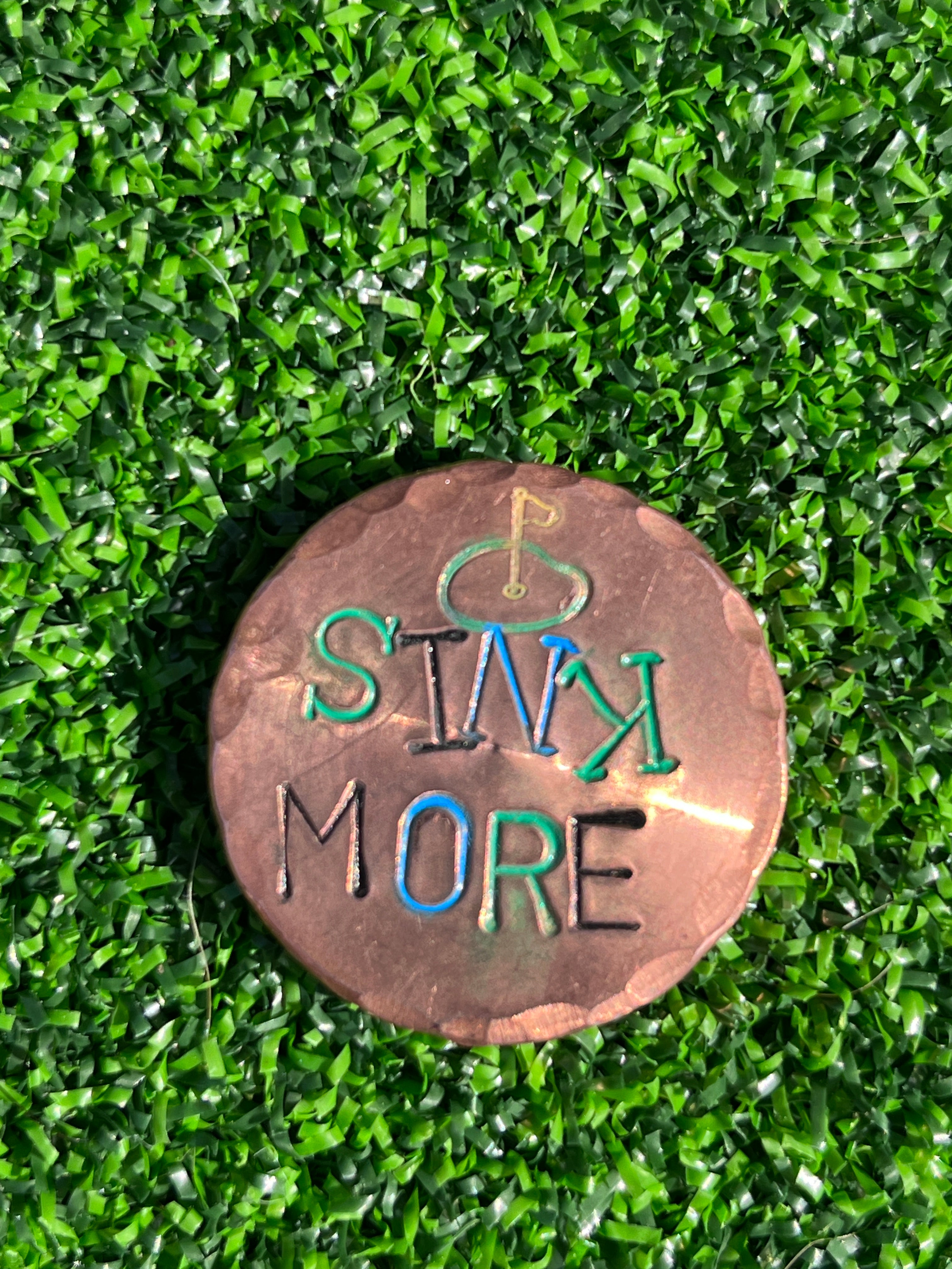 TI craft fair - Stamped Copper ball marker